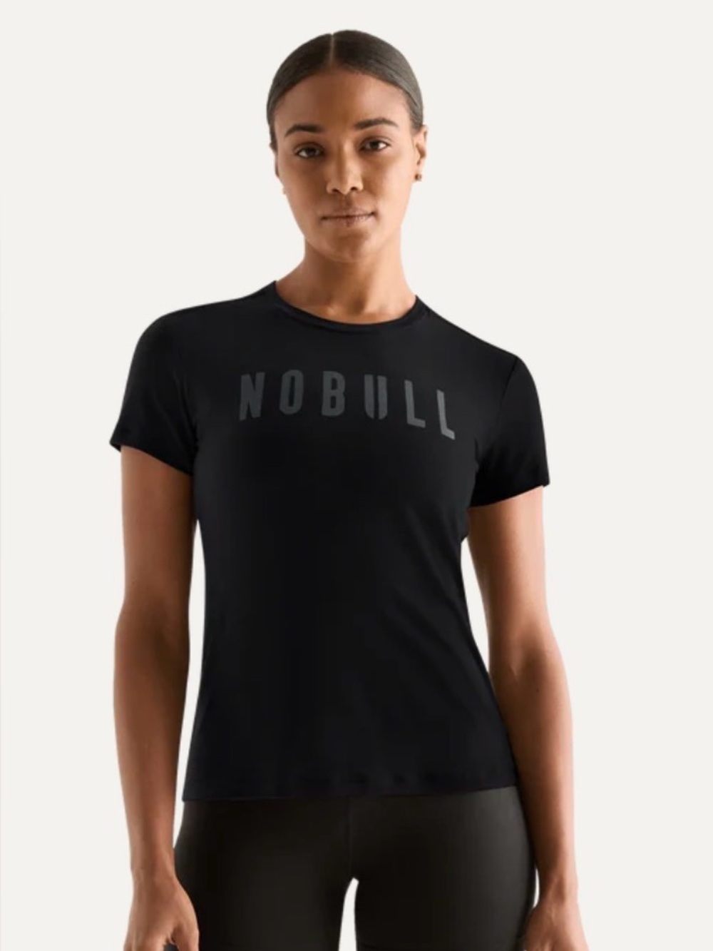 NOBULL Women's Black Short-Sleeve Logo Tee